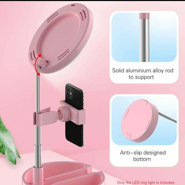 Aro led  espejo y soporte de celular